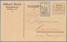 18287 Deutsches Reich - Lokalausgaben 1918/23: 1923, Braunschweig: Karte Mit Gebührenzettel Der Firma Bore - Brieven En Documenten