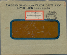 18290 Deutsches Reich - Lokalausgaben 1918/23: 1923: LEVERKUSEN. Gebührenzettel Zweisprachig Mit Eingestem - Lettres & Documents