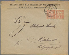 18295 Deutsches Reich - Privatpost (Stadtpost): 1900 (4.11.), Paar 2 Pf Mit Zwei Kopfstehenden Perfins "A. - Privatpost