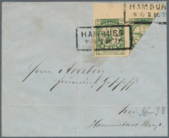 18305 Deutsches Reich - Privatpost (Stadtpost): HAMBURG, Hammonia Stadtbrief. Waagr. OR-Paar 2 Pf Dunkelgr - Private & Lokale Post