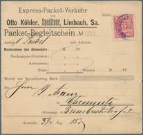 18309 Deutsches Reich - Privatpost (Stadtpost): 1891, LIMBACH Sa., Express-Packet-Verkehr Otto Köhler: 10 - Privatpost