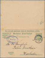 18312 Deutsches Reich - Privatpost (Stadtpost): 1892 (11.10.) 2 Pf + 2 Pf Olivgrün, Seltene Doppelkarte Ge - Private & Local Mails