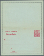 18316 Deutsches Reich - Ganzsachen: 1901, 10 Pf Karminrot Germania Reichspost, Kartenbrief Auf Hellblauem - Sonstige & Ohne Zuordnung