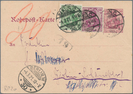 18325 Deutsches Reich - Ganzsachen: 1891/1929, ROHRPOST-BERLIN: 3 RP-Ganzsachenkarten Incl. Einer Privatga - Sonstige & Ohne Zuordnung