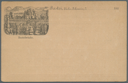 18333 Deutsches Reich - Privatganzsachen: 1885 (ca). Privat-Postkarte 10 Pf Ziffer "Bastei" Mit Rs. Bildzu - Autres & Non Classés