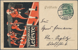 18335 Deutsches Reich - Privatganzsachen: 1916. Privat-Postkarte 5 Pf Germania, Vorderseitig Links Farbig- - Sonstige & Ohne Zuordnung