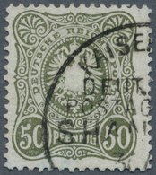 18403 Deutsche Post In China - Vorläufer: Adler/Pfennig 50 Pfg. Abart "fehlende Spitzenausfüllung Im Ornam - Deutsche Post In China