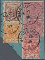 18404 Deutsche Post In China - Vorläufer: 1894, 10 Pfg Mittel(karmin)rot, Dunkelgelb Quarzend (in Dieser F - Deutsche Post In China