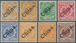 18408 Deutsche Post In China: 1898/1901, 3 Pfg. - 50 Pfg. Krone/Adler Mit Diagonalem (45°) Aufdruck "China - China (offices)