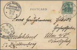 18458 Deutsche Post In China - Besonderheiten: 1902 (5.8.), Hs. Barfrankierungsvermerk "5" (sog. "Pisa-Pro - Deutsche Post In China