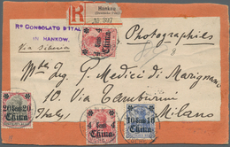 18460 Deutsche Post In China - Besonderheiten: 1909 (26.6.), 2x 4 C., 10 C. Und 20 . (Frankatur Leichte Be - China (kantoren)