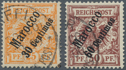 18465 Deutsche Post In Marokko: 1900, 3 C Bis 60 C Aufdruck ''Marocco" Mit Wertangabe Auf Satzbrief-Einschr - Marokko (kantoren)