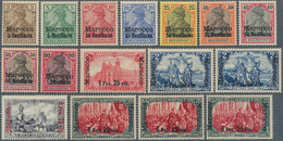 18466 Deutsche Post In Marokko: 1900, 3 C. Auf 3 Pfg. - 6 P. 25 C. Auf 5 Mark Freimarken Reichspost Mit Au - Maroc (bureaux)