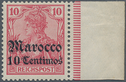 18474 Deutsche Post In Marokko: 1905, Germania 10 Pf. "REICHSPOST" Als PROBEDRUCK Mit Gotischem Aufdruck " - Marokko (kantoren)