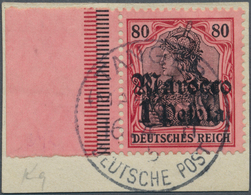 18481 Deutsche Post In Marokko: 1911, 1 P Auf 80 Pf. Germania, Tadellose Marke Vom Linken Bogenrand Auf Br - Morocco (offices)