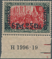 18487 Deutsche Post In Marokko: 1911/1919, 6 P 25 C Auf 5 M Deutsches Reich, Unterrandmarke Mit HAN 1996.1 - Deutsche Post In Marokko