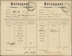 18494 Deutsche Post In Marokko - Stempel: 1903: Botenpost-Schein Von Tanger Nach Mogador Mit Poststempel S - Maroc (bureaux)