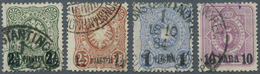 18506 Deutsche Post In Der Türkei: 1884/89. Lot Von 4 Gestempelten Werten Mit 2½PIA, 1¼PIA, 1PIA Und 10PA. - Turkey (offices)