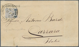 18507 Deutsche Post In Der Türkei: 1884, 1 Pia. Auf 20 Pf. Seltener Blauschwarzer Aufdruck Auf Brief Nach - Deutsche Post In Der Türkei