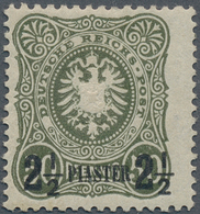 18508 Deutsche Post In Der Türkei: 1884: 2 1/2 Piaster, Adler/Pfennig, Breite Marke, Sehr Selten, Signiert - Turkey (offices)