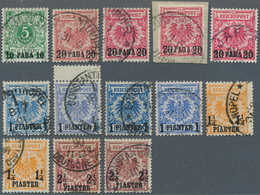 18511 Deutsche Post In Der Türkei: 1889, Freimarken Mit Aufdruck 10 PARA -2 1/2 PIA Krone/Adler Als Gestem - Turkey (offices)
