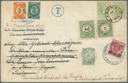 18516 Deutsche Post In Der Türkei: 1898, Spektakuläre 4-Länder-Nachsendefrankatur: Anfangs Unfrankierter B - Deutsche Post In Der Türkei