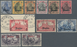 18525 Deutsche Post In Der Türkei: 1905, 10 Pa. Bis 15 Pia Aufdruck Auf Deutsches Reich O. WZ Als Sauber U - Turquie (bureaux)