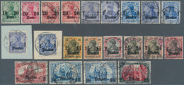 18528 Deutsche Post In Der Türkei: 1905, 10 Pa Auf 5 Pfg. Bis 25 Pia Auf 5 Mark Germania Mit Überdruck OHN - Turquie (bureaux)