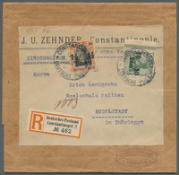 18529 Deutsche Post In Der Türkei: 1907 (14.6.), 10 Para + 1 1/2 Piaster Auf Komplettem Adressteil (mit Ve - Turkse Rijk (kantoren)