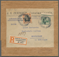 18529 Deutsche Post In Der Türkei: 1907 (14.6.), 10 Para + 1 1/2 Piaster Auf Komplettem Adressteil (mit Ve - Deutsche Post In Der Türkei