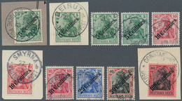 18534 Deutsche Post In Der Türkei: 1908, 5 C. Auf 5 Pfg. Bis 100 C. Auf 80 Pfg. Als Gestempelter Satz Mit - Turquie (bureaux)