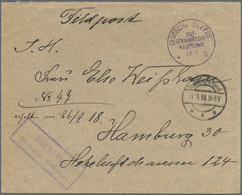 18539 Deutsche Post In Der Türkei: 1918, Feldpostbrief Mit Schwarzviolettem Aufgabestempel "DEUTSCHE SEEPO - Deutsche Post In Der Türkei