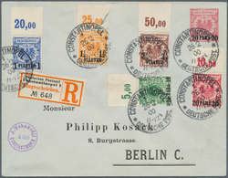 18540 Deutsche Post In Der Türkei - Ganzsachen: 1894, 20 Para GA-Umschlag Mit Zusatzfrankatur 10 P. - 2 ½ - Deutsche Post In Der Türkei