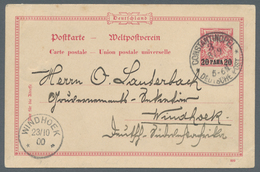 18546 Deutsche Post In Der Türkei - Ganzsachen: 1900, Interkolonialkarte Von Konstantinopel Nach Windhuk, - Turquie (bureaux)