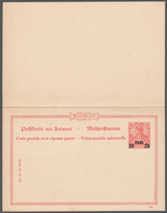 18549 Deutsche Post In Der Türkei - Ganzsachen: 1905, 20 Para Auf 10 Pfg. Reichspost Doppel-Ganzsachenkart - Turkse Rijk (kantoren)