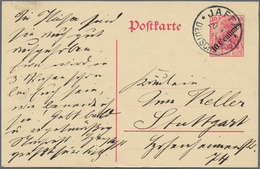 18551 Deutsche Post In Der Türkei - Ganzsachen: 1914, 20.4., 10 Centimes Auf 10 Pf Germania GA M. WZ I, Se - Deutsche Post In Der Türkei