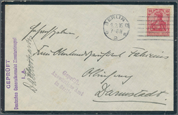 18553 Deutsche Post In Der Türkei - Stempel: 1916, 10 Pfg. Germania Auf Trauerbrief Des Vizekonsuls Fabric - Turquie (bureaux)