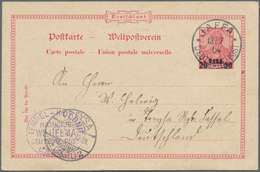 18562 Deutsche Post In Der Türkei - Stempel: TEMPEL KOLONIE HAMIDIJE WILHELMA DEUTSCHE POST JAFFA, Viol. O - Turkse Rijk (kantoren)