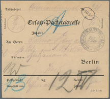18564 Deutsche Post In Der Türkei - Besonderheiten: 1900 Sehr Seltene Ersatzpaketadresse Für Ein Paket Aus - Turquie (bureaux)