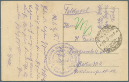 18565B Deutsche Post In Der Türkei - Besonderheiten: 1918, MILITÄRMISSION KONSTANTINOPEL, Karte Mit Blauem - Turquie (bureaux)