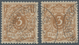 18568 Deutsch-Neuguinea - Mitläufer: 1900, 3 Pfg. Krone/Adler, Zwei Sauber Gest. Exemplare"Herbertshöhe 21 - Deutsch-Neuguinea