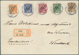 18622 Deutsch-Südwestafrika: 1898, 3 Pfg. Hellockerbraun Bis 25 Pfg. "Deutsch-Südwestafrika" Auf überfrank - German South West Africa