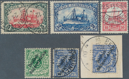 18623 Deutsch-Südwestafrika: 1898/1906. Schiffstype 5 Mark, Wz. 1, Sauber Gestempelt, Sowie 2 Weitere Wert - Duits-Zuidwest-Afrika