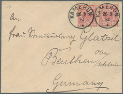 18658 Deutsche Kolonien - Kamerun-Vorläufer: 1892, 10 Pfg. Krone/Adler Im Waag. Paar Auf Brief "KAMERUN 26 - Kamerun