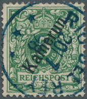 18666 Deutsche Kolonien - Kamerun: 1897, 5 Pfg. Opalgrün Mit Klarer Entwertung Durch BLAUEN K1 "RIO DEL RE - Kameroen