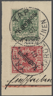 18689 Deutsche Kolonien - Karolinen: 1899: 5 Pfg (kl. Fehlstelle Oben Rechts) Und 10 Pfg, Diagonaler Aufdr - Carolinen