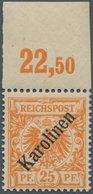 18690 Deutsche Kolonien - Karolinen: 1899, Freimarke 25 Pf. Orange Mit Diagonalen Aufdruck (48°), Postfris - Caroline Islands