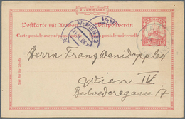 18699 Deutsche Kolonien - Karolinen - Ganzsachen: 1906, 10/10 Pf Karmin Antwortdoppelkarte Von YAP, 5.8.06 - Carolinen