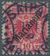 18740 Deutsche Kolonien - Marianen: 1899, 10 Pfg. Rotkarmin Mit Stempel "SAIPAN 1.1.08", Signiert. - Mariana Islands