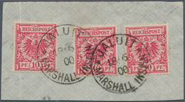 18758 Deutsche Kolonien - Marshall-Inseln - Mitläufer: 1900, 10 Pfg. Lebhaftlilarot, Drei Einzelwerte Mit - Marshall-Inseln